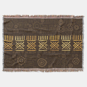 Ethnic African Pattern- browns and golds #2 Throw Blanket