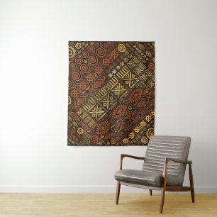 Ethnic African Pattern- browns and golds #5 Tapestry