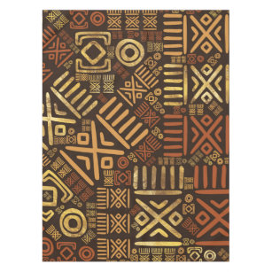 Ethnic African Pattern- browns and golds #6 Tablecloth