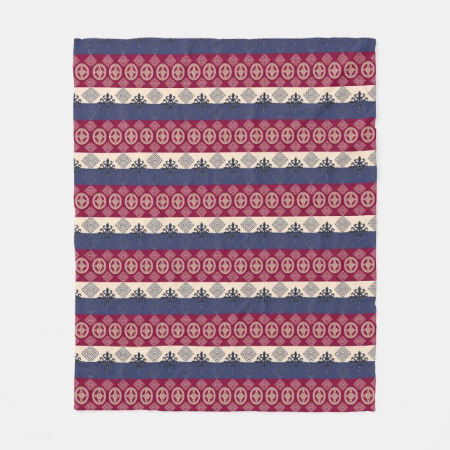 Ethnic African pattern with Adinkra simbols Fleece Blanket (Front)