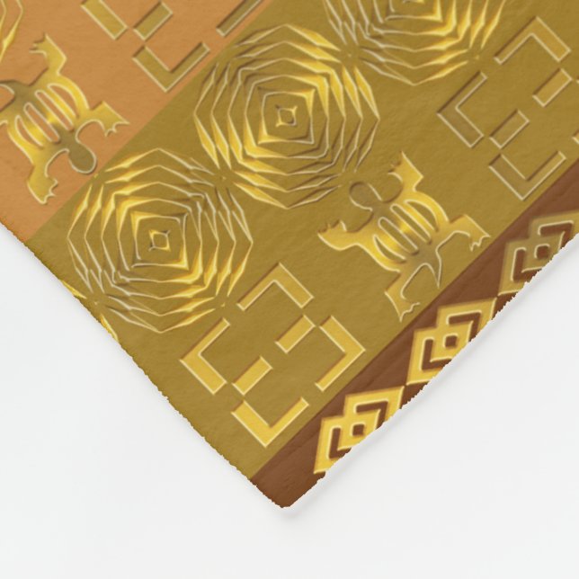 ethnic african pattern with Adinkra simbols Fleece Blanket (Corner)