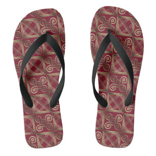 Ethnic African pattern with Adinkra simbols Flip Flops