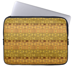 ethnic african pattern with Adinkra simbols Laptop Sleeve