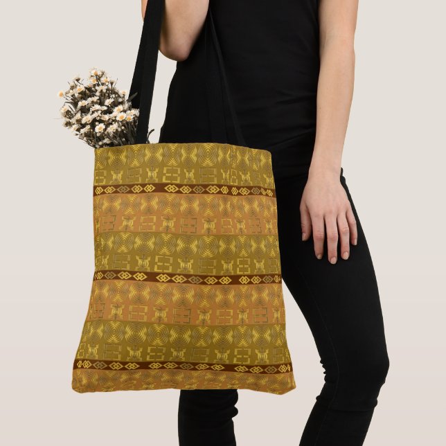 ethnic african pattern with Adinkra simbols Tote Bag (Close Up)