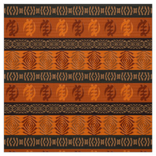 Ethnic African pattern with Adinkra symbols Fabric