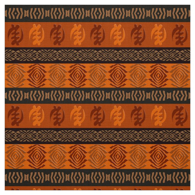Ethnic African pattern with Adinkra symbols Fabric (Swatch)