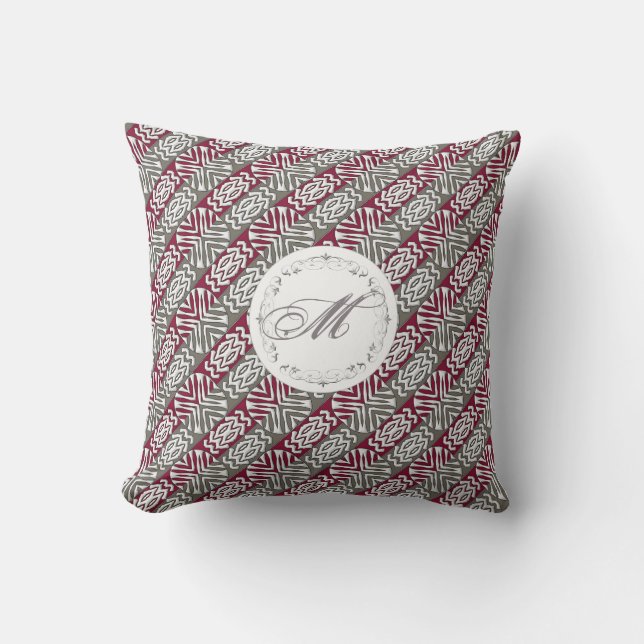 ethnic african seamless pattern.monogram. cushion (Front)
