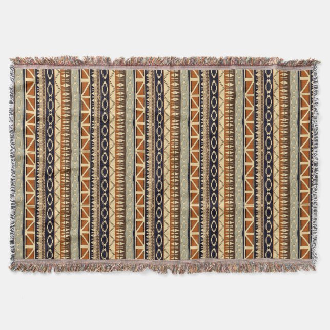 ethnic african seamless pattern throw blanket (Front)