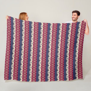 Ethnic African stripes pattern.Adinkra simbols Fleece Blanket