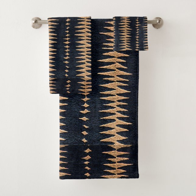 Ethnic African Tribal Geometric  Bath Towel Set (Insitu)
