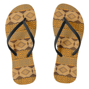 ethnic african tribal geometric pattern flip flops