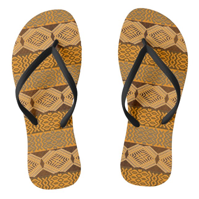 ethnic african tribal geometric pattern flip flops (Footbed)