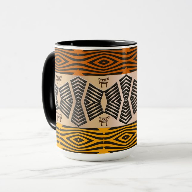 ethnic african tribal geometric pattern  mug (Front Left)