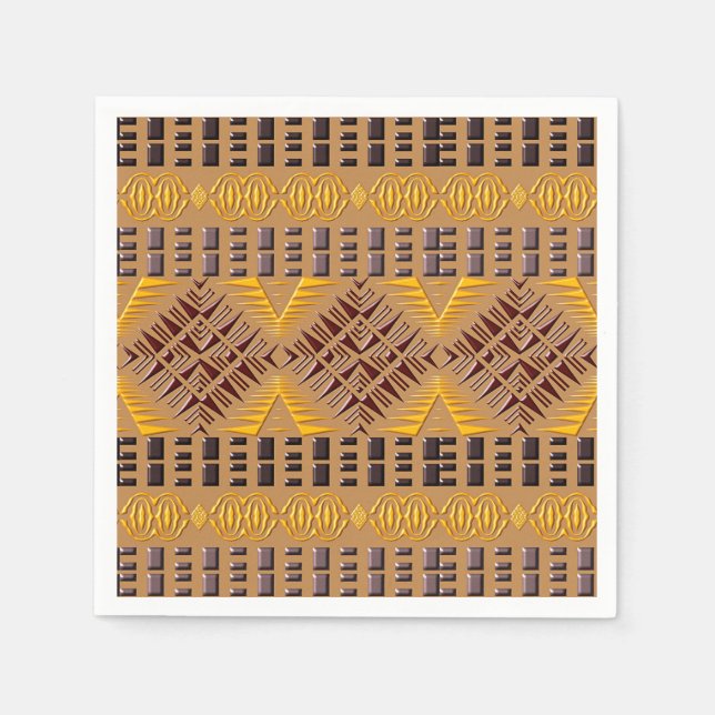 ethnic african tribal geometric pattern napkin (Front)