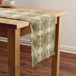 Ethnic african tribal geometric  pattern short tab short table runner