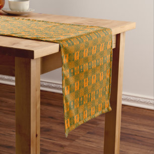 Ethnic african tribal geometric pattern short table runner