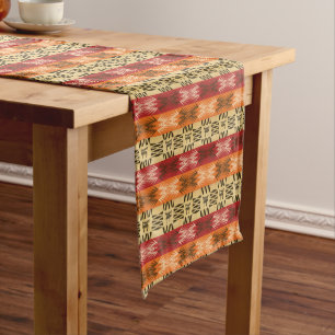 Ethnic african tribal geometric pattern short table runner