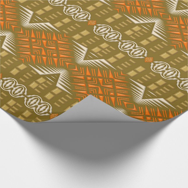 ethnic african tribal geometric pattern wrapping paper (Corner)