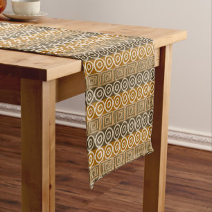 Ethnic african tribal hand-drawing  pattern short table runner