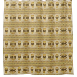 Ethnic african tribal mask pattern. shower curtain