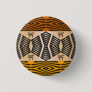 ethnic african tribal pattern 3 cm round badge