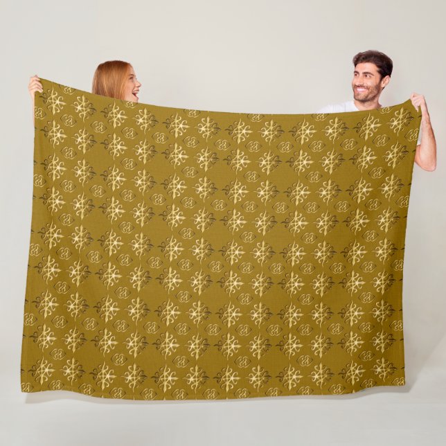 ethnic african tribal pattern.Adinkra. Fleece Blan Blanket (In Situ)