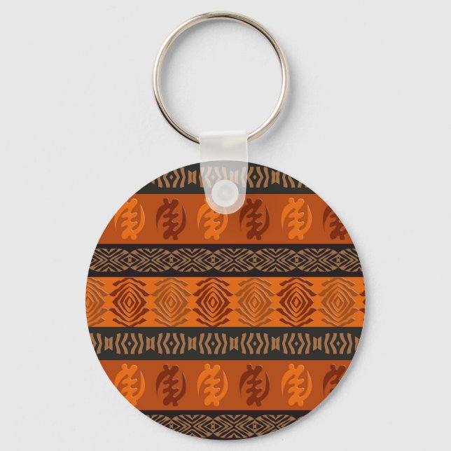 Ethnic african tribal pattern.Adinkra symbol. Key Ring (Front)