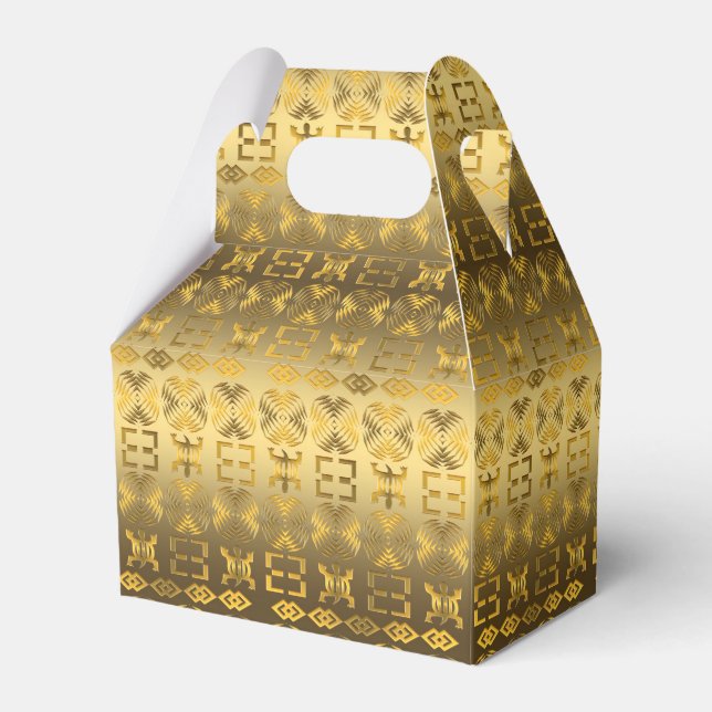 Ethnic African Tribal Pattern. Adinkra symbols. Favour Box (Front Side)