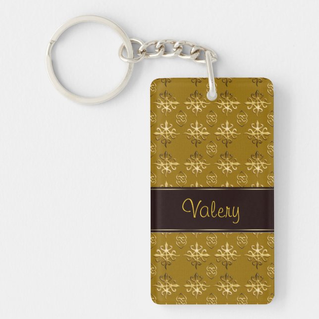 Ethnic african tribal pattern.Adinkra symbols. Key Ring (Front)