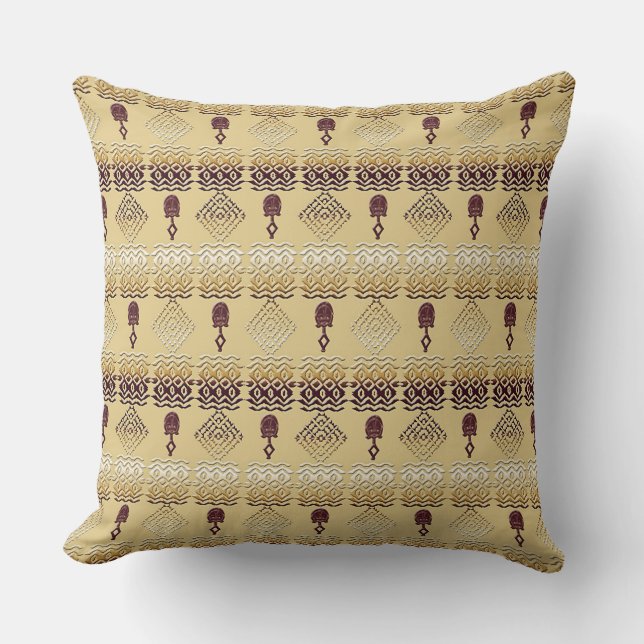 ethnic african tribal pattern cushion (Front)