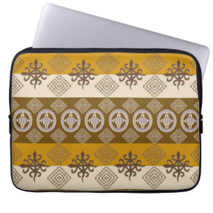 ethnic african tribal pattern with Adinkra simbols Laptop Sleeve