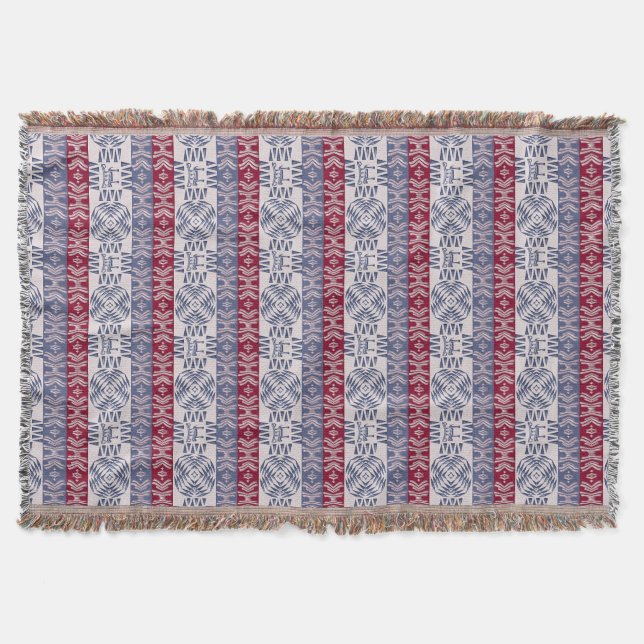 Ethnic african tribal pattern with  simbols throw blanket (Front)
