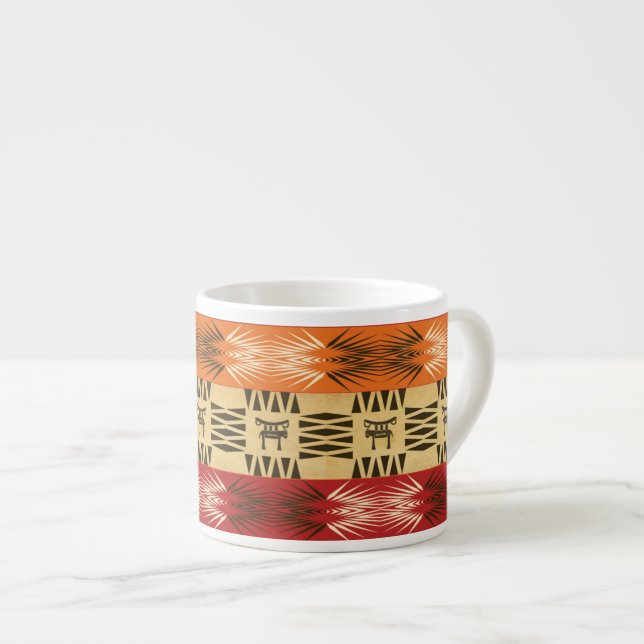 Ethnic african tribal striped pattern. espresso cup (Front Right)