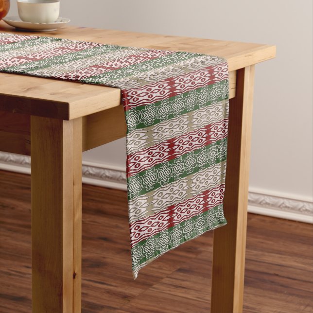 Ethnic African Tribal Stripes pattern Medium Table Runner (In Situ)
