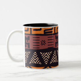 Ethnic African Vibes In Bohemian Style Two-Tone Coffee Mug