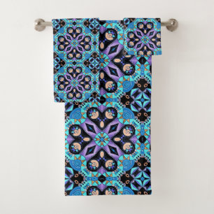 ethnic Arabic oriental ornament vintage oriental Bath Towel Set