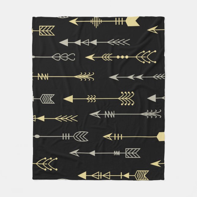 Ethnic Arrow: Seamless Pattern Design Fleece Blanket (Front)