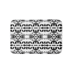 Ethnic Aztec, Vintage Striped Pattern. Bath Mat