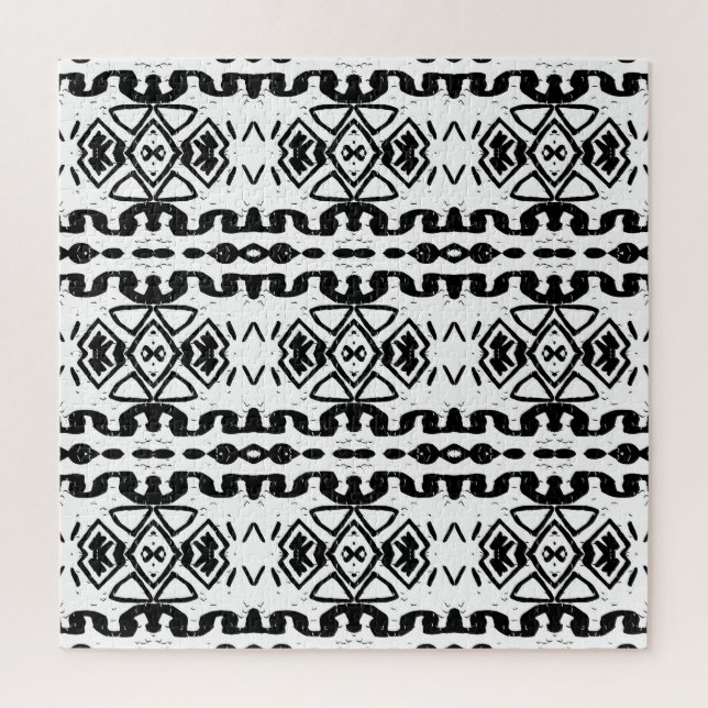 Ethnic Aztec, Vintage Striped Pattern. Jigsaw Puzzle (Vertical)