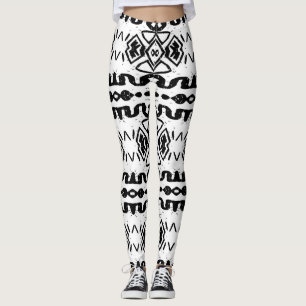 Ethnic Aztec, Vintage Striped Pattern. Leggings