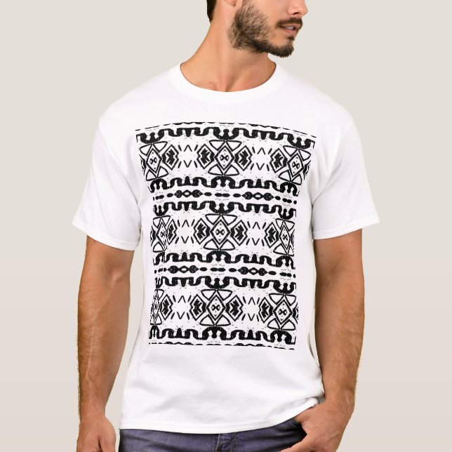 Ethnic Aztec, Vintage Striped Pattern. T-Shirt (Front)