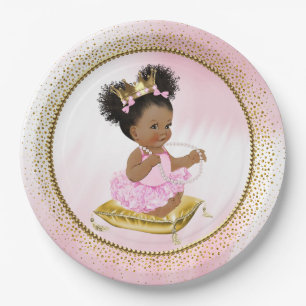 Ethnic Baby Princess Baby Shower Paper Plates