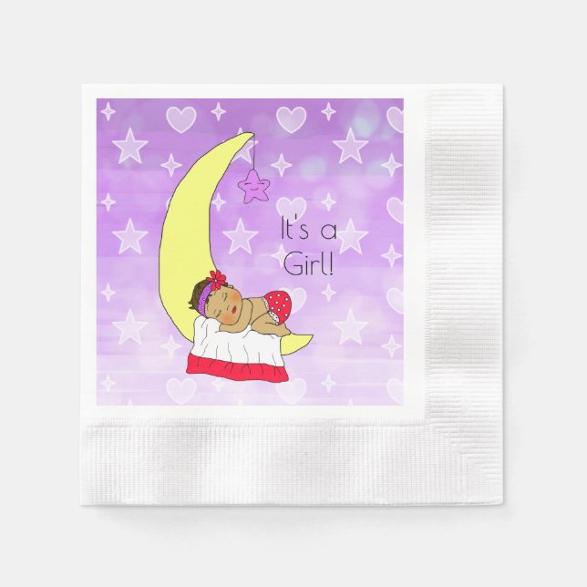 Ethnic Baby Sleeping on the Moon Napkin (Front)