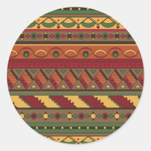 Ethnic background classic round sticker