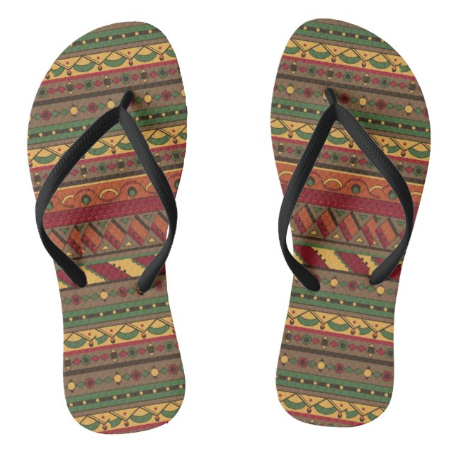 Ethnic background flip flops (Footbed)