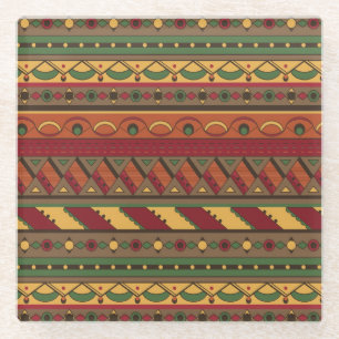 Ethnic background glass coaster