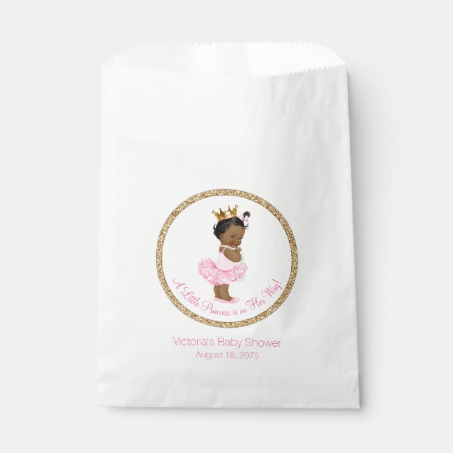 Ethnic Ballerina Princess Girl Baby Shower Favour Bags (Front)