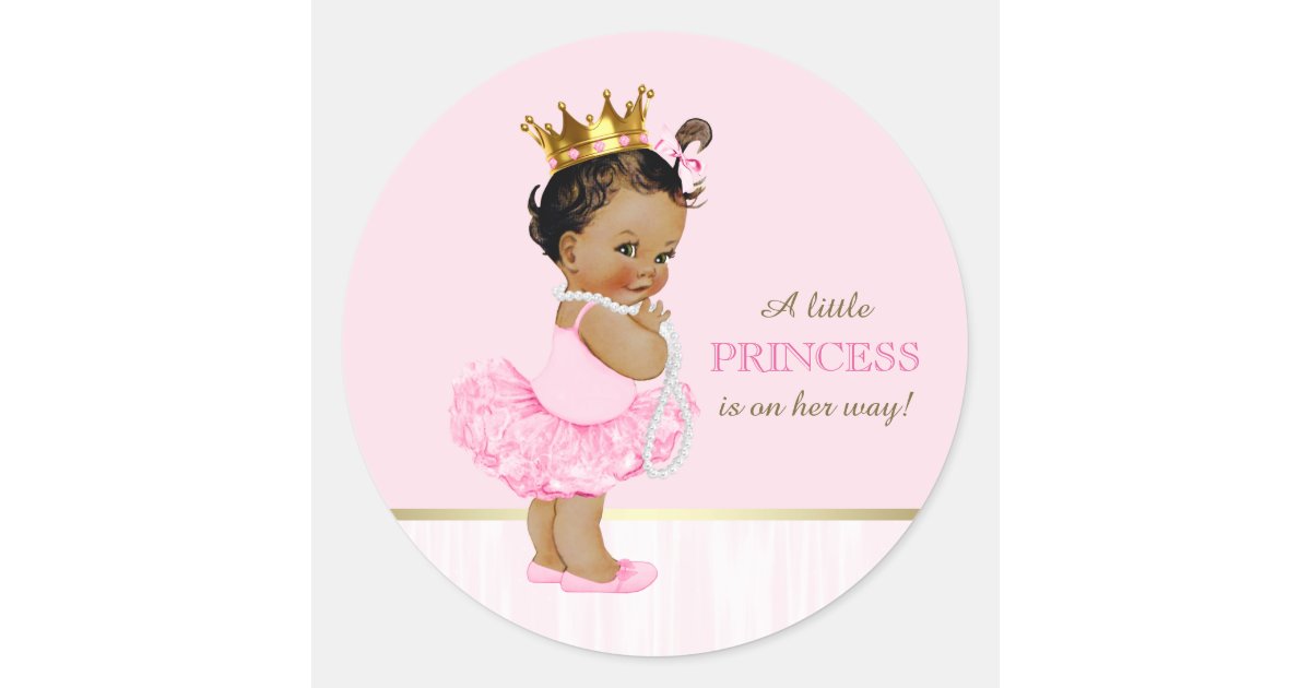 Download Ethnic Ballerina Princess Tutu Baby Shower Classic Round ...