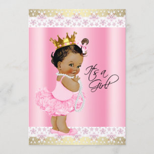 Ethnic Ballerina Tutu Baby Girl Shower Invitation