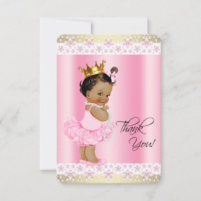 Ethnic Ballerina Tutu Baby Girl Thank You (Front)